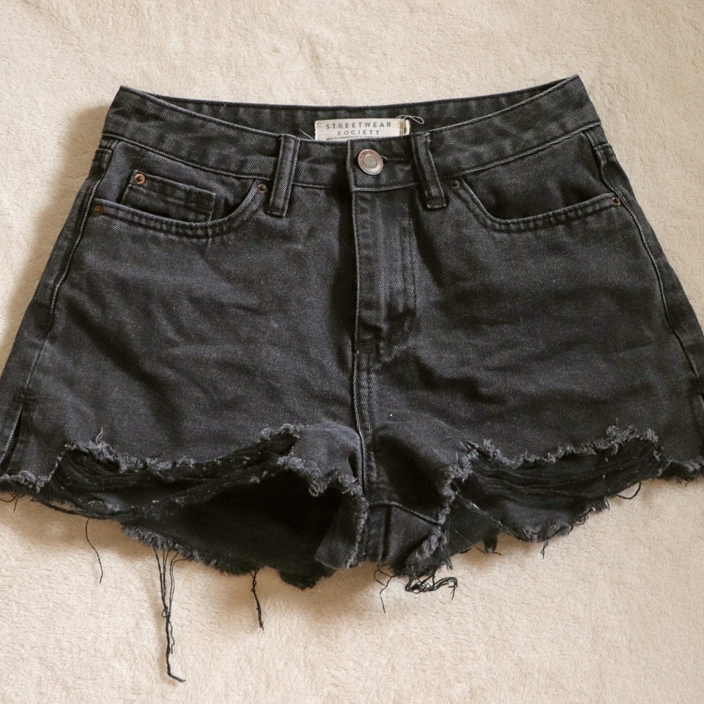 High Rise Denim Short